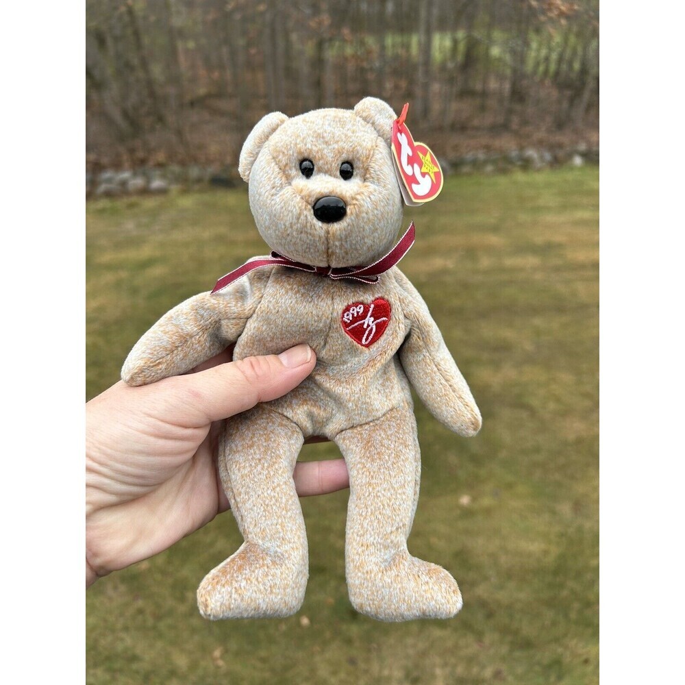 TY 1999 Signature Bear Beanie Baby Handmade in China.